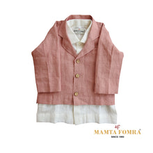 Load image into Gallery viewer, Linen Bubble gum Pink &amp; Offwhite Customized Coat full set
