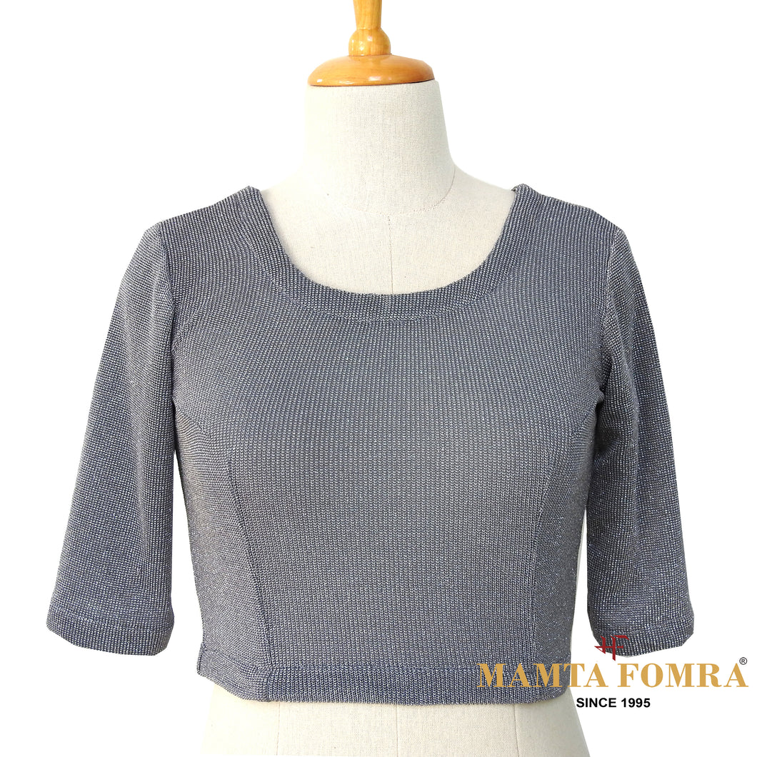 Gray Stretchable Shimmery Blouse