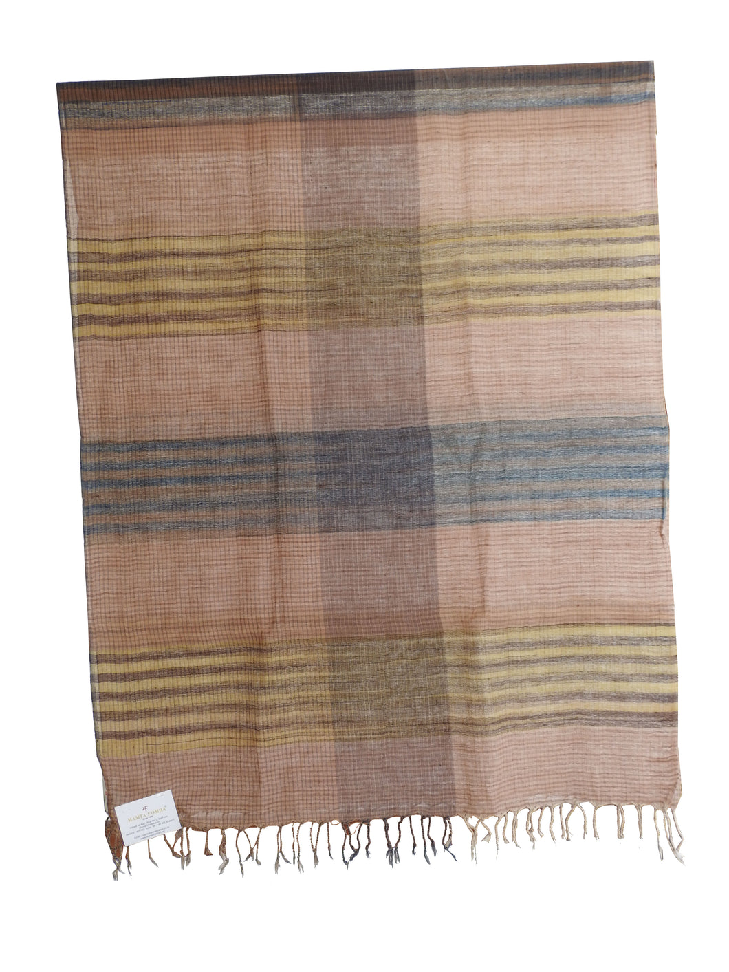 Checkered pattern beige color stole