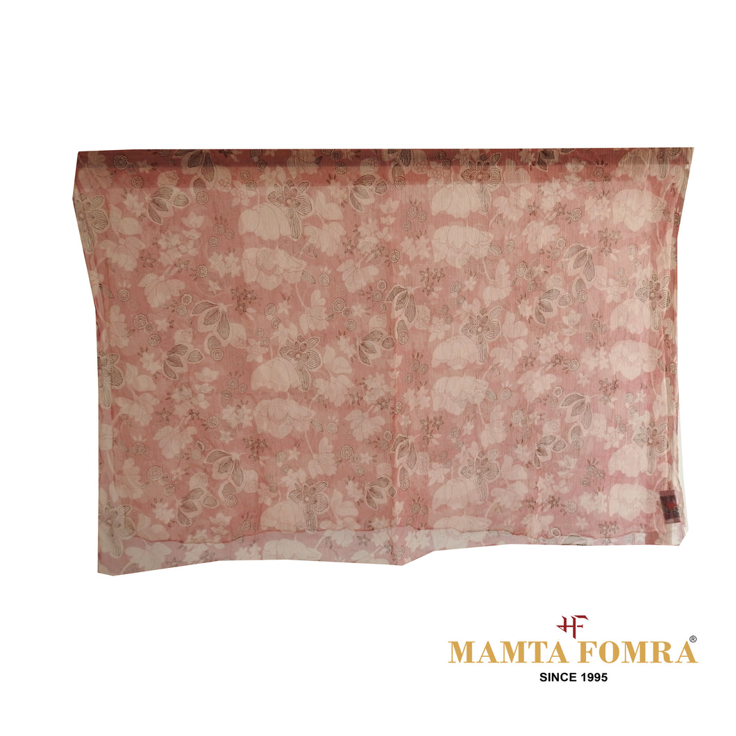 Pink base with muted floral embroidery stole