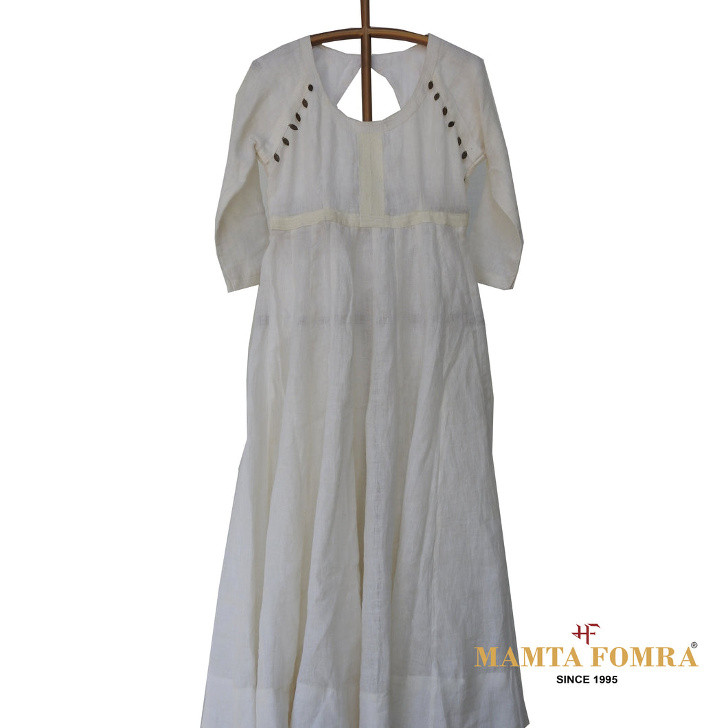 Linen Hand Woven White Kurta