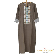 Load image into Gallery viewer, Green  Linen Hand Embroidered Kurta
