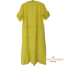 Load image into Gallery viewer, Yellow Linen Plain Kurta
