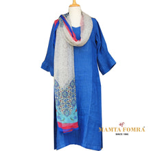 Load image into Gallery viewer, Blue Linen Hand Embroidered Kurta
